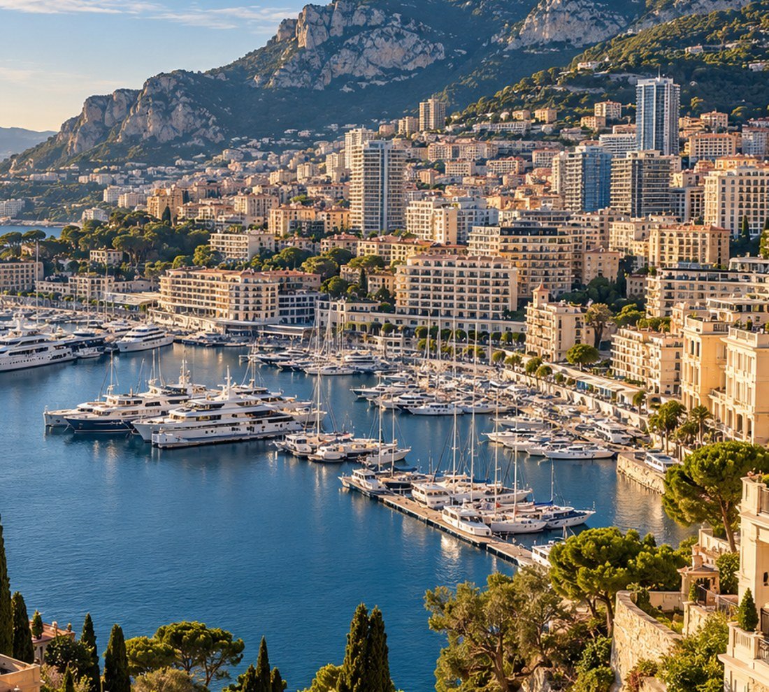 Monaco waterfront and Mediterranean architecture